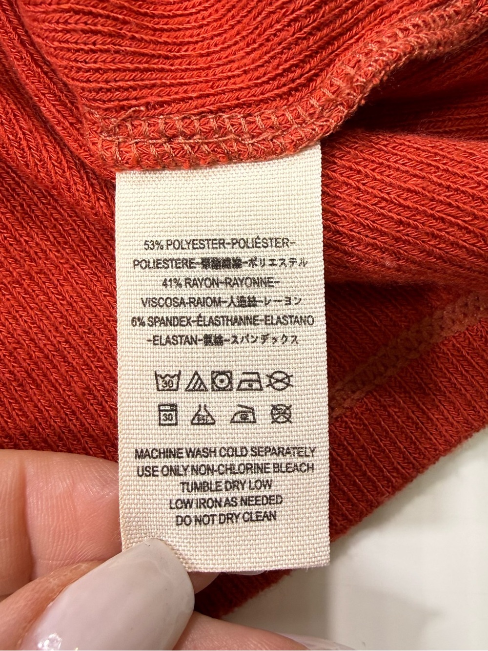 We The Free Ribbed Button-Front Long Sleeve Top in Rust - Picture 6 of 8